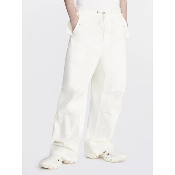Dion Lee Toggle Parachute Pants Trench Cotton Twill Baggy Streetwear Ivory Small